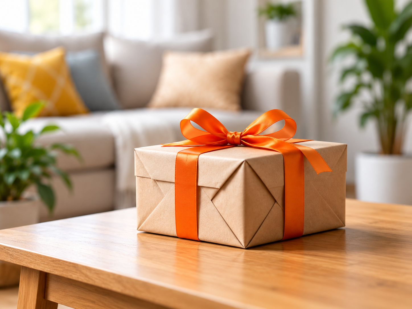 A hand holding a wrapped gift parcel for BringYa local delivery in Edmonton