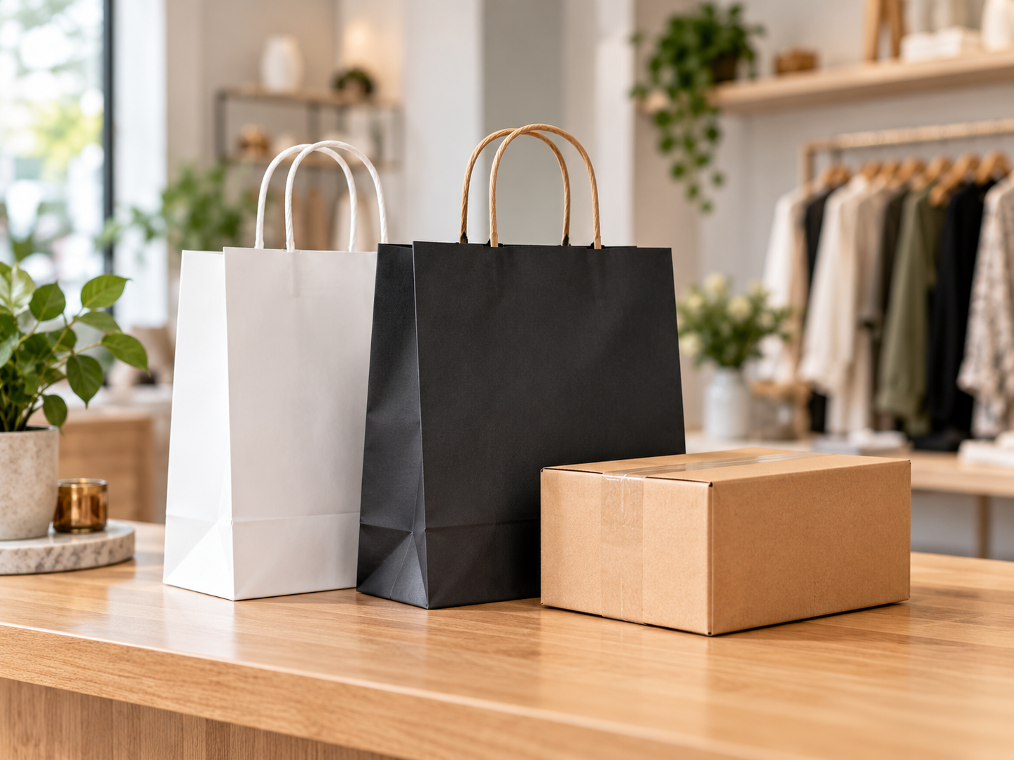 A retail shopping bag ready for BringYa same-day delivery in Edmonton